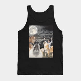 Three doge moon - When moon? BOX graphic. three wolf moon parody. 3 doge howling at the moon Tank Top